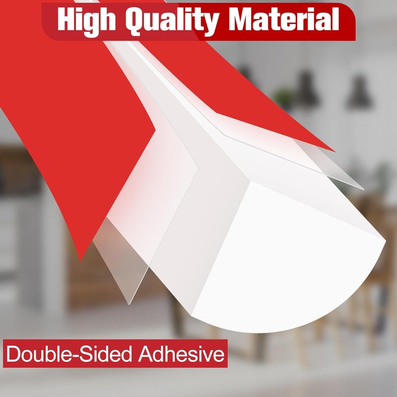 ToLanbbt Flexible Quarter Round Molding, 120 Inch Peel and Stick Rubber Trim, Double-Sided Self Adhesive Bendable Edge Molding for Floor, Bathroom, Kitchen, Countertop, 1/2” W x 1/2” H, White - Image 3